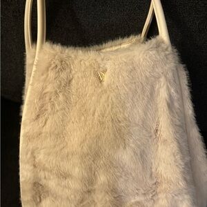 Victoria's Secret Cream Faux Fur Bag
